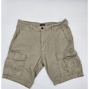Signature Levi Strauss Mens Tan Rip Stop Cargo Shorts Size 34 Utilty Outdoor